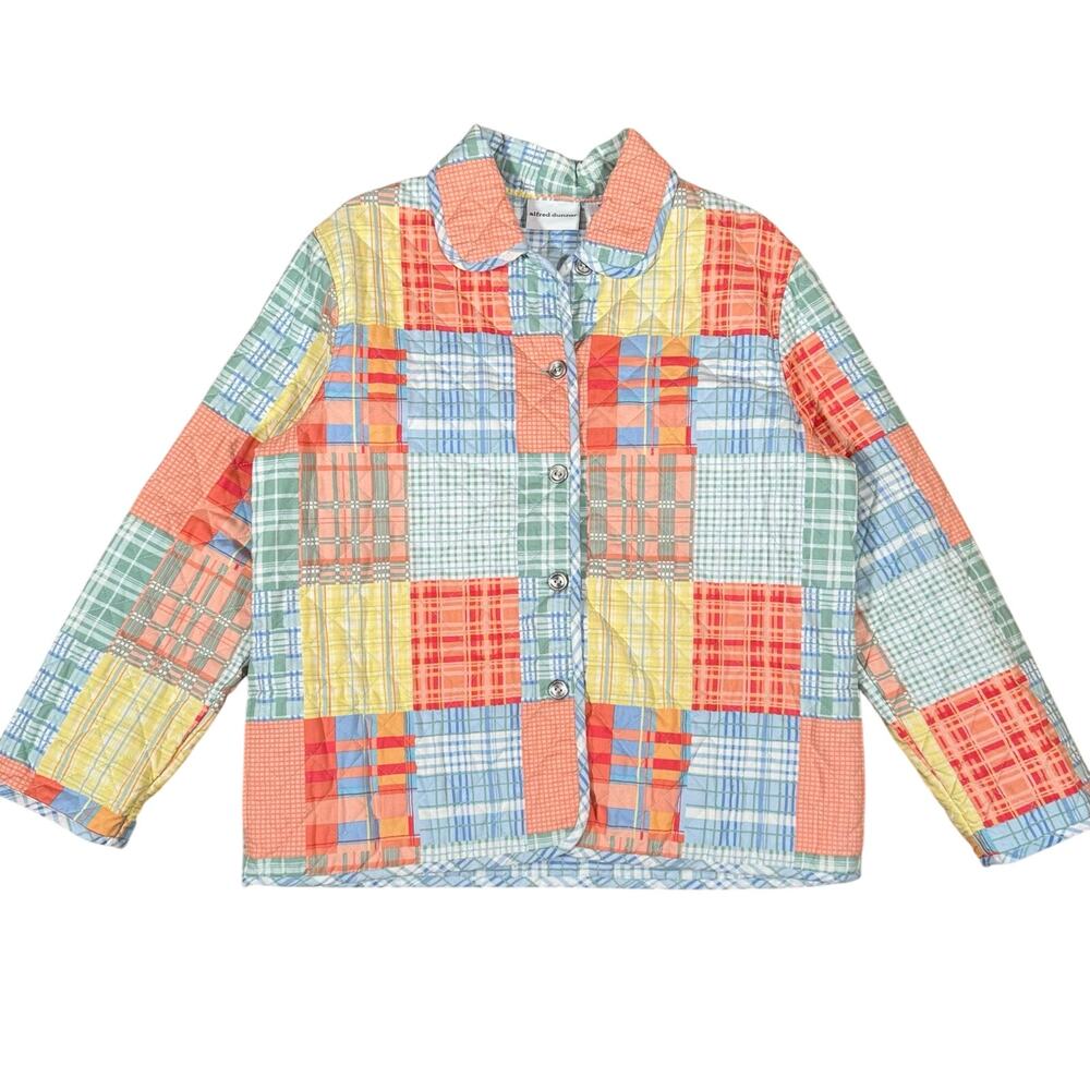 Vintage Patchwork Plaid Quilted Jacket Multicolor… - image 1